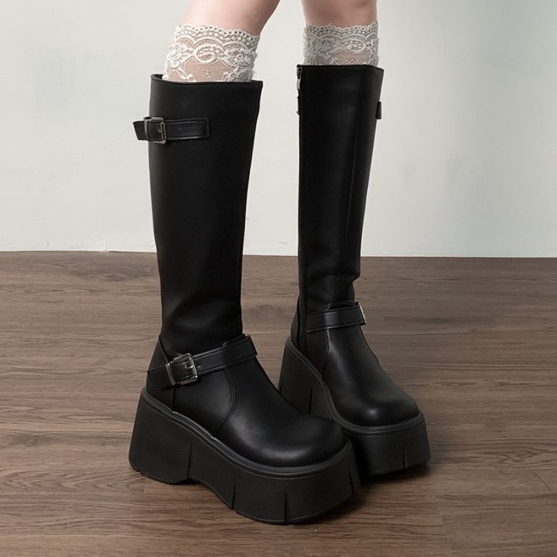 클래식 블랙 여성 부츠 키높이 니하이 롱부츠 여성 벨트 - Leather Classic Strap 리뷰 및 가격