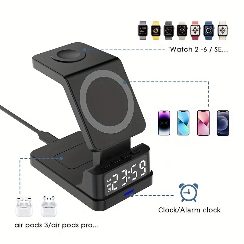 4 In 1 자기 무선 충전기 iPhone 15 14  - Smartwatch X12 리뷰 및 가격