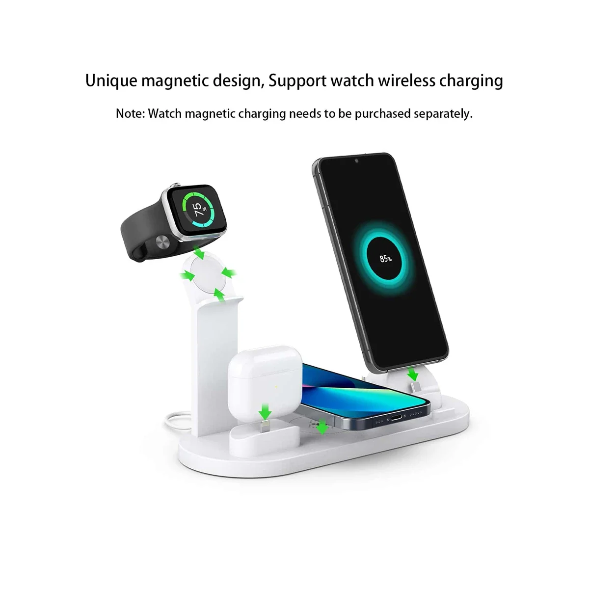7 in 1 무선 충전기 스탠드 패드, 아이폰 15 1 - Smartwatch X12 리뷰 및 가격