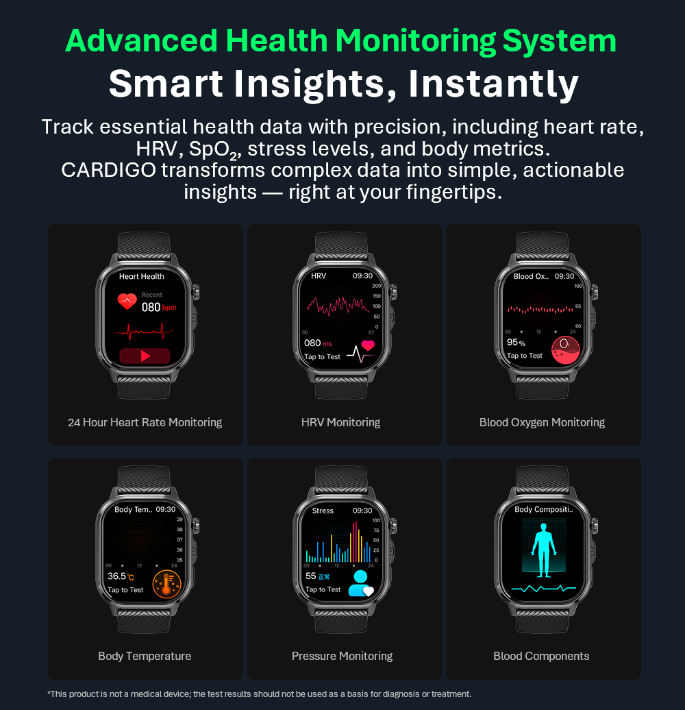 VALDUS CARDIGO 남녀공용 ECG 건강 스마트 - Smartwatch Custom 리뷰 및 가격