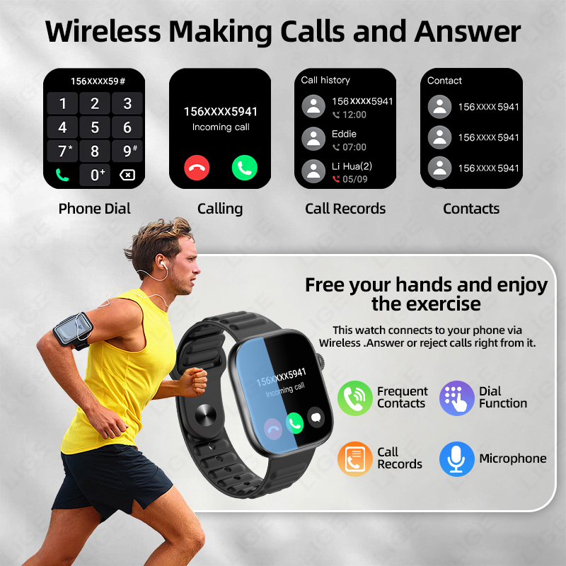 LIGE 스마트 워치 남성용 1.83인치 HD 스크린  - Smartwatch Custom 리뷰 및 가격